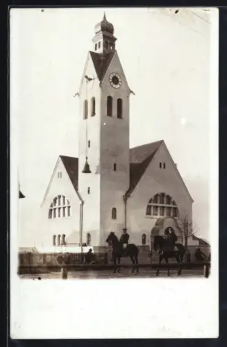 Foto-AK Haunstetten, Protestantische Kirche