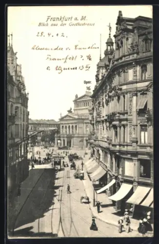 AK Frankfurt a. M., Blick aus der Goethestrasse, Oper