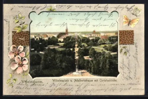 AK Wilhelmshaven, Wilhelmplatz, Adalbertstrasse, Christuskirche
