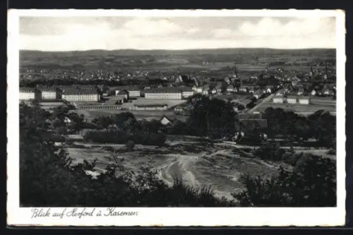 AK Herford, Blick auf Kasernen