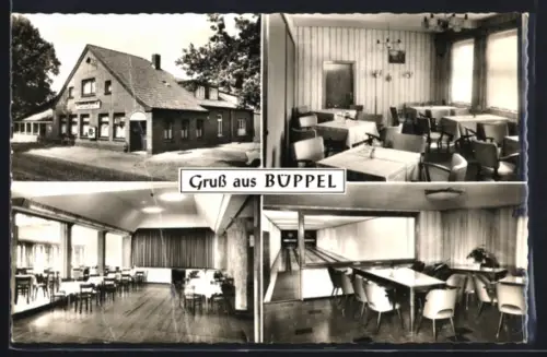 AK Büppel, Gasthof Büppeler Krug, Inh. D. Segger, Saal, Kegelbahn, Speiseraum