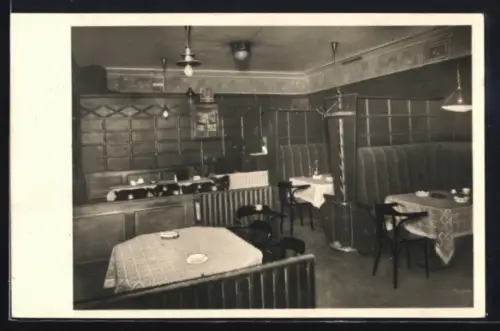 AK Haunstetten, Café Post, Inh. Georg Schmidbauer, Innenansicht