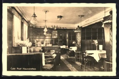 AK Haunstetten, Café Post, Inh. Eugen Schlotter