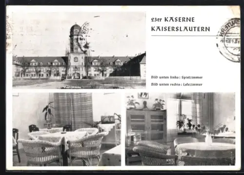 AK Kaiserslautern, 23er Kaserne, Aussenansicht, Spiel- und Lesezimmer