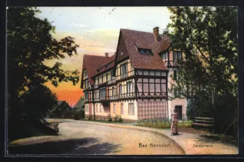 AK Bad Nenndorf, Gasthof Deitsterhaus mit Strassenpartie