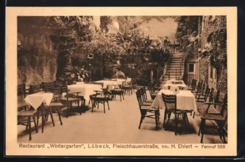 AK Lübeck, Restaurant Wintergarten, Fleischhauerstrasse