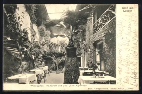 AK Lübeck, Restaurant und Cafe Zum Kapuziner, Wintergarten