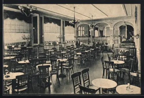 AK Lübeck, Cafe Opera, Beckergrube, Innenansicht