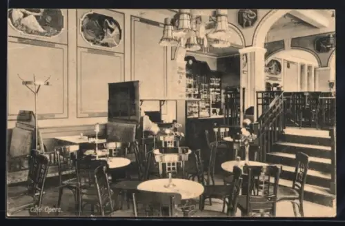 AK Lübeck, Cafe Opera, Ecke Breitestrasse und Beckergrube, Innenansicht