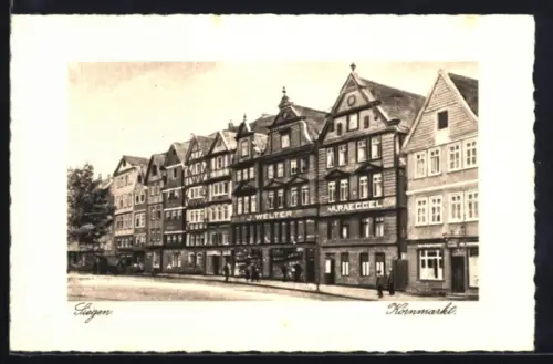 AK Siegen, Kornmarkt mit Geschäften