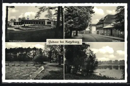 AK Gudow, Gasthaus, Erholungsheim, Partie am See