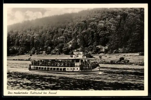 AK Passagierdampfer Wilhelmshöhe auf der Fulda, Besitzer Heidenbluth, Kassel