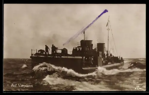 AK Torpedoboot der Kaiserlichen Marine im Vorpostendienst