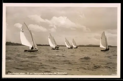 AK Rennjollen während Wettfahrt auf dem Steinhuder Meer, Segelsport