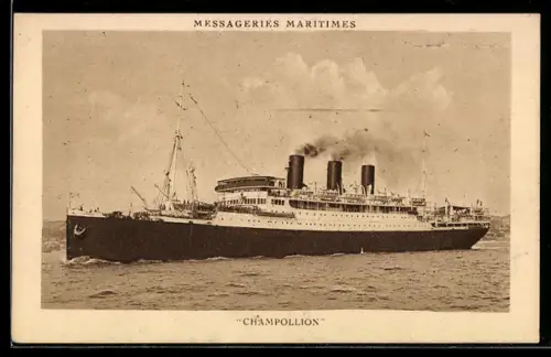 AK Passagierschiff Champollion der Messageries Maritimes