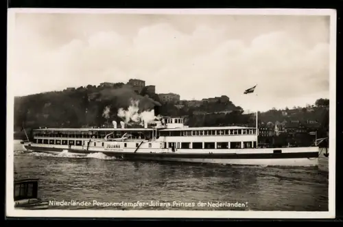 AK Raddampfer Juliana Prinses der Nederlanden der Niederländer Dampfschiffahrt