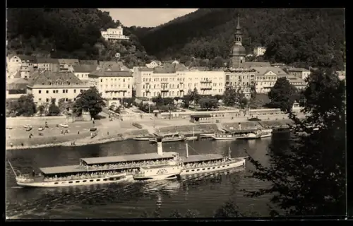 Foto-AK Raddampfer Dresden in Fahrt auf der Elbe