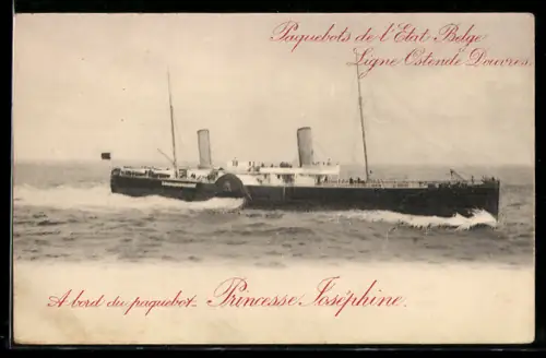 AK Belgisches Passagierschiff Princesse Joséphine der Linie Ostende-Dover