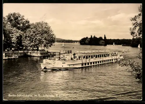 AK Binnenfahrgastschiff M.S. Johannes R. Becher in Berlin-Schmöckwitz