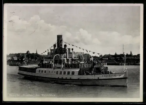 AK Dampfer Preussen der Weserfähre