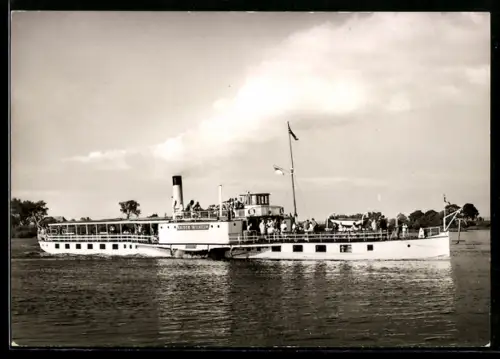 AK Raddampfer Kaiser Wilhelm auf der Elbe, Lauenburger Elbschiffahrtsmuseum e.V.