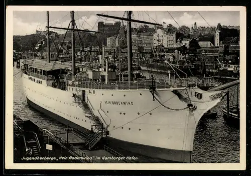AK Jugendherberge Segelschiff Hein Godenwind im Hamburger Hafen