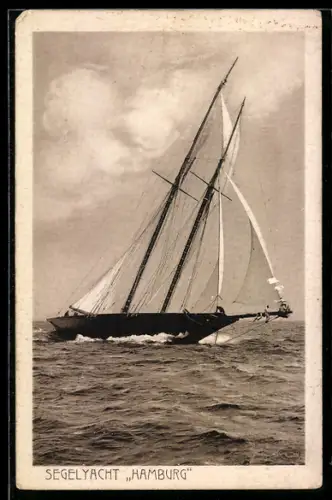 AK Segelyacht Hamburg hart am Wind segelnd, Segelsport