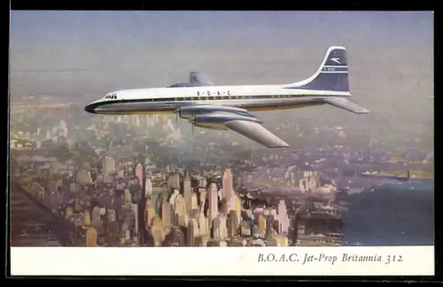 AK Passagierflugzeug des Types Jet-Prob Britannia 312 der Fluggesellschaft B.O.A.C
