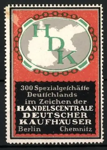 Reklamemarke Berlin, Handelscentrale Deutscher Kaufhäuser, HDK-Emblem