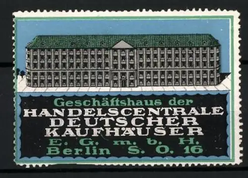 Reklamemarke Berlin, Geschäftshaus der Handelscentrale Deutscher Kaufhäuser, Gebäudeansicht