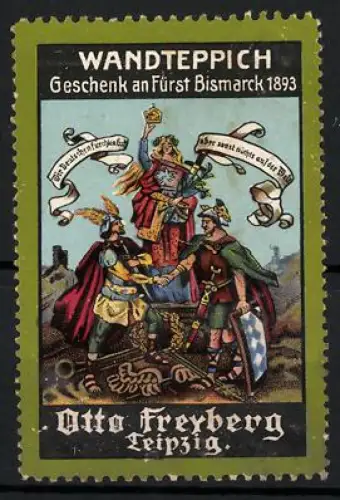Reklamemarke Leipzig, Geschenk an Fürst Bismarck 1893, Wandteppich von Otto Freyberg