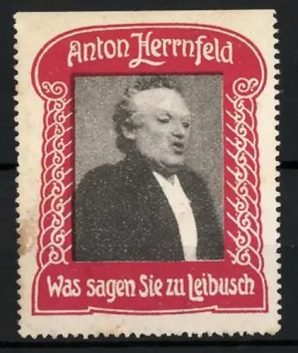 Reklamemarke Anton Herrnfeld, Porträt des Theaterschauspieler's
