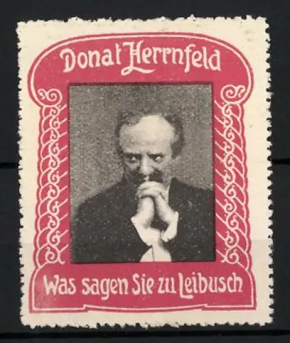 Reklamemarke Donat Herrnfeld, Schauspieler Porträt