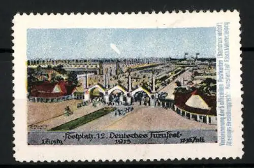 Reklamemarke Leipzig, 12. Deutsches Turnfest 1913, Festplatz-Panorama