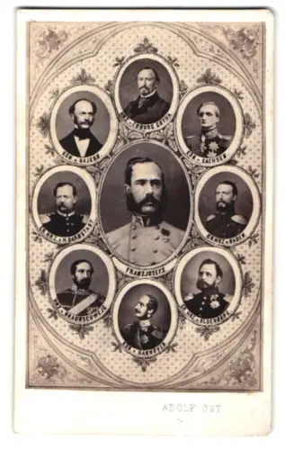 Fotografie Adolf Ost, Wien, Erdbergstrasse 29, Porträts Kön. v. Sachsen, v. Bayern, Hrz. v. Braunschweig, Franz Josef I.