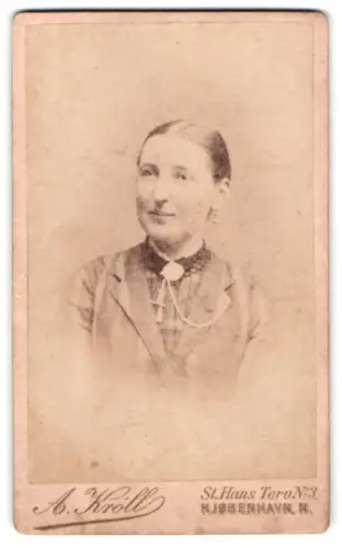 Fotografie A. Kroll, Kjøbenhavn, St. Hans Tore Nr. 3, Porträt einer Dame