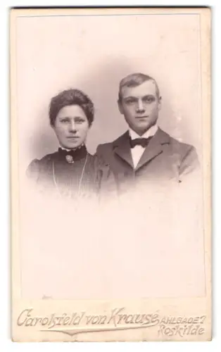 Fotografie Carolsfeld von Krause, Roskilde, Ahlgade 7, Portrait eines Paares