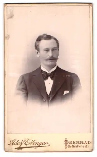 Fotografie Adolf Ellinger, Oberrad, De Neufville Str., Porträt eines Herren mit Schnurrbart