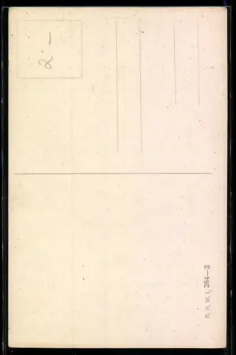 AK Storch mit Kind auf dem Rücken