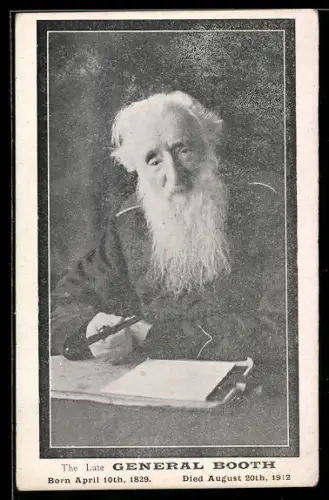 AK Der verstorbene General Booth mit Vollbart von der Heilsarmee, Religion