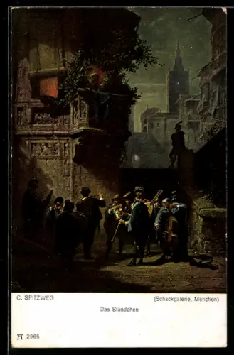 Künstler-AK Carl Spitzweg: Das Ständchen