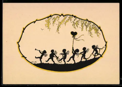 Künstler-AK Elly Frank: Feen tanzen auf der Wiese