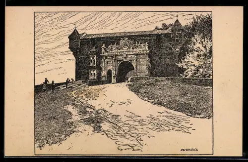 Künstler-AK Ubbelohde: Aüsseres Schlosstor