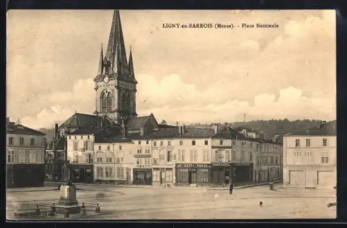AK Ligny-en-Barrois /Meuse, Place Nationale