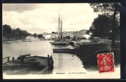 AK Saujon, Le Port de Ribérou, bateaux