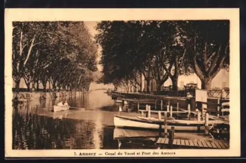 AK Annecy, Canal du Vassé et Pont des Amours