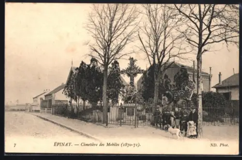 AK Épinay, Cimetiére des Mobiles, 1870 bis 1871