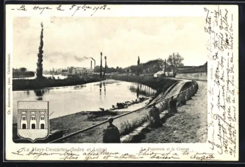 AK La Haye-Descartes /Indre et Loire, Le Papeterie et la Creuse