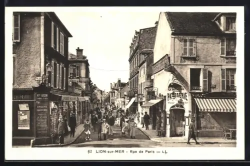 AK Lion-sur-Mer, Rue de Paris, Patisserie
