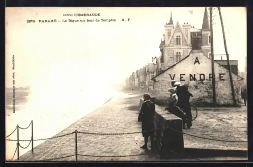 AK Paramé /Cote D`Emeraude, La Digue un jour de Tempête